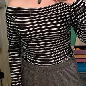 Off the Shoulder Striped Top